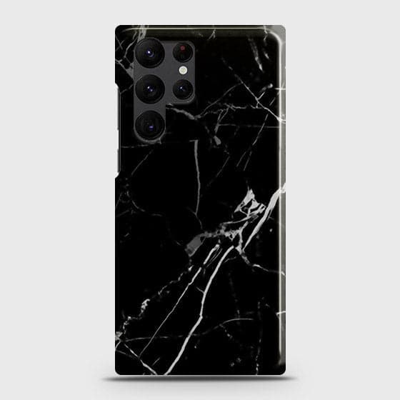 Samsung Galaxy S22 Ultra 5G Cover - Black Modern Classic Marble Printed Hard Case with Life Time Colors Guarantee (Fast Delivery)