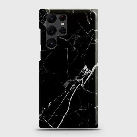 Samsung Galaxy S22 Ultra 5G Cover - Black Modern Classic Marble Printed Hard Case with Life Time Colors Guarantee (Fast Delivery)