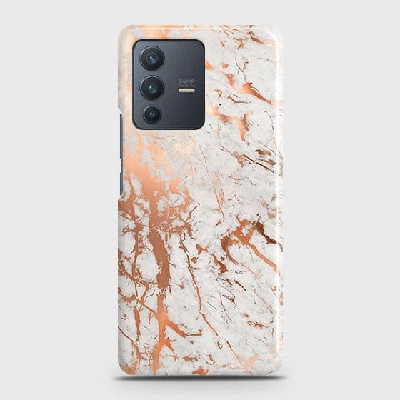 Vivo V23 5G Cover - In Chic Rose Gold Chrome Style Printed Hard Case with Life Time Colors Guarantee ( Fast Delivery )