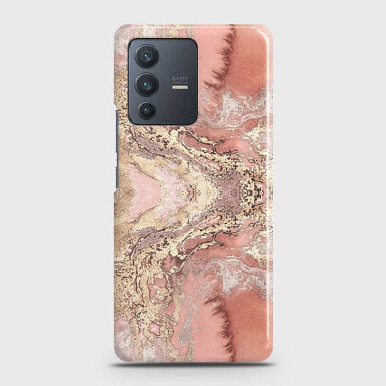 Vivo V23 5G Cover - Trendy Chic Rose Gold Marble Printed Hard Case with Life Time Colors Guarantee ( Fast Delivery )