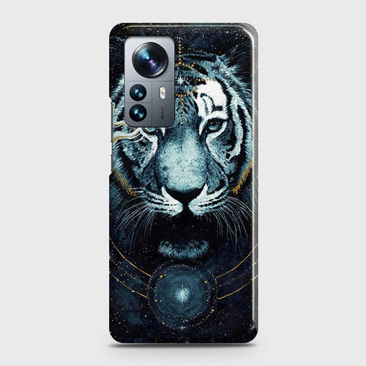 Xiaomi 12 Cover - Vintage Galaxy Tiger Printed Hard Case with Life Time Colors Guarantee