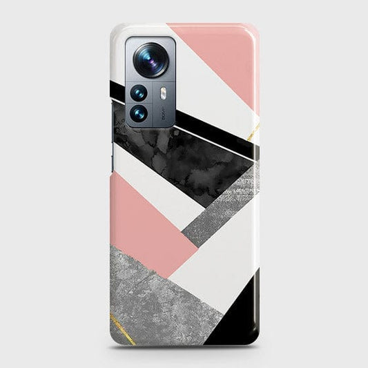 Xiaomi 12 Cover - Matte Finish - Geometric Luxe Marble Trendy Printed Hard Case with Life Time Colors Guarantee