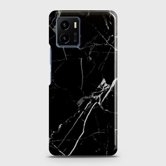 Vivo Y15a Cover - Black Modern Classic Marble Printed Hard Case with Life Time Colors Guarantee