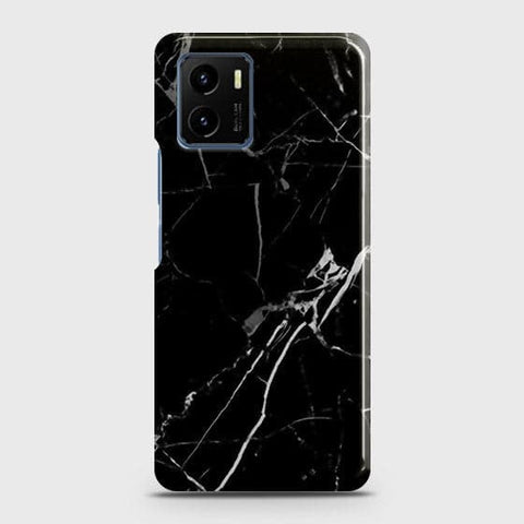 Vivo Y15a Cover - Black Modern Classic Marble Printed Hard Case with Life Time Colors Guarantee