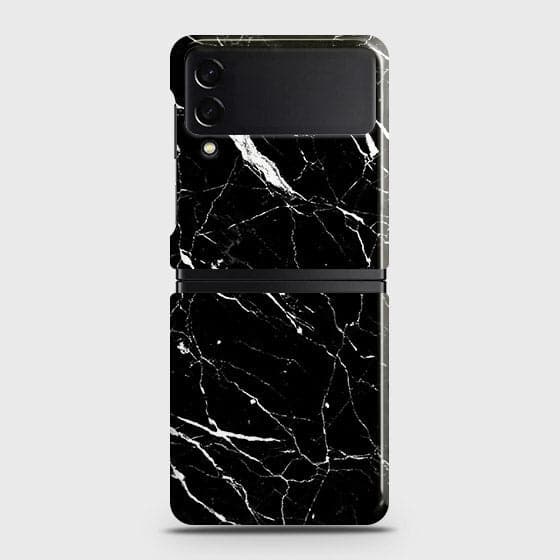 Samsung Galaxy Z Flip 3 5G Cover - Trendy Black Marble Printed Hard Case with Life Time Colors Guarantee