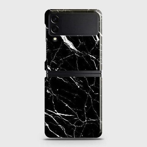 Samsung Galaxy Z Flip 3 5G Cover - Trendy Black Marble Printed Hard Case with Life Time Colors Guarantee