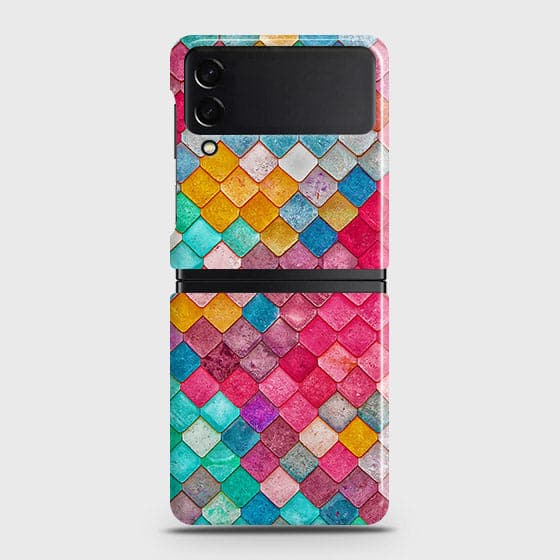 Samsung Galaxy Z Flip 3 5G Cover - Chic Colorful Mermaid Printed Hard Case with Life Time Colors Guarantee