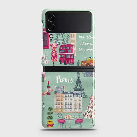 Samsung Galaxy Z Flip 3 5G Cover - Matte Finish - London, Paris, New York ModernPrinted Hard Case with Life Time Colors Guarantee