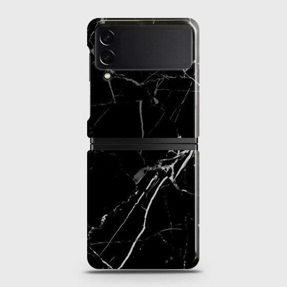 Samsung Galaxy Z Flip 3 5G Cover - Black Modern Classic Marble Printed Hard Case with Life Time Colors Guarantee b65