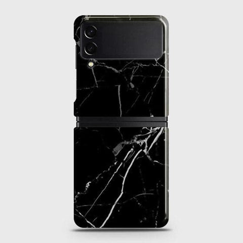 Samsung Galaxy Z Flip 3 5G Cover - Black Modern Classic Marble Printed Hard Case with Life Time Colors Guarantee b65