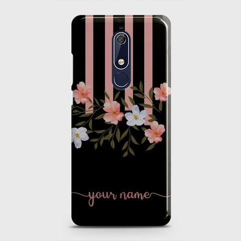 Nokia 5.1 Cover - Floral Series - Matte Finish - Snap On Hard Case with LifeTime Colors Guarantee