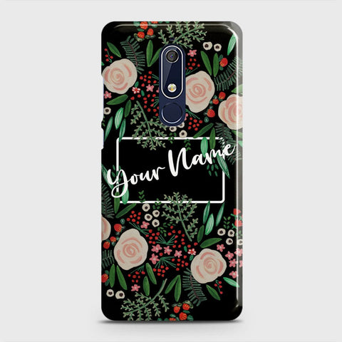 Nokia 5.1 Cover - Floral Series - Matte Finish - Snap On Hard Case with LifeTime Colors Guarantee