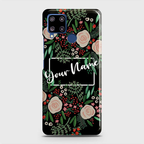 Realme C15 Cover - Floral Series - Matte Finish - Snap On Hard Case with LifeTime Colors Guarantee