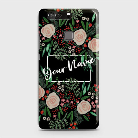 Huawei P9 Cover - Floral Series - Matte Finish - Snap On Hard Case with LifeTime Colors Guarantee