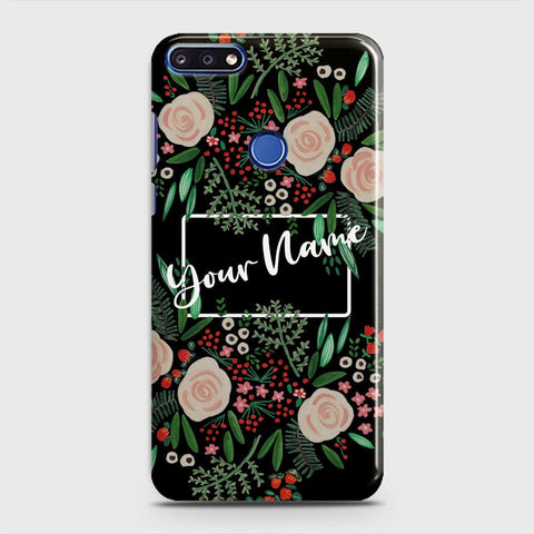 Huawei Y6 Prime 2018 Cover - Floral Series - Matte Finish - Snap On Hard Case with LifeTime Colors Guarantee