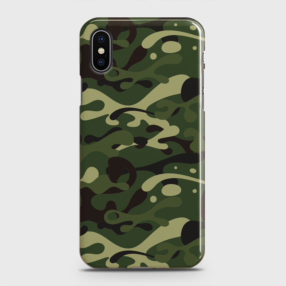 iPhone XS Cover - Camo Series - Forest Green Design - Matte Finish - Snap On Hard Case with LifeTime Colors Guarantee