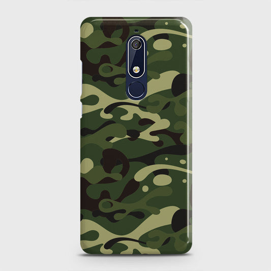 Nokia 5.1 Cover - Camo Series - Forest Green Design - Matte Finish - Snap On Hard Case with LifeTime Colors Guarantee