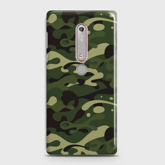 Nokia 6.1 Cover - Camo Series - Forest Green Design - Matte Finish - Snap On Hard Case with LifeTime Colors Guarantee