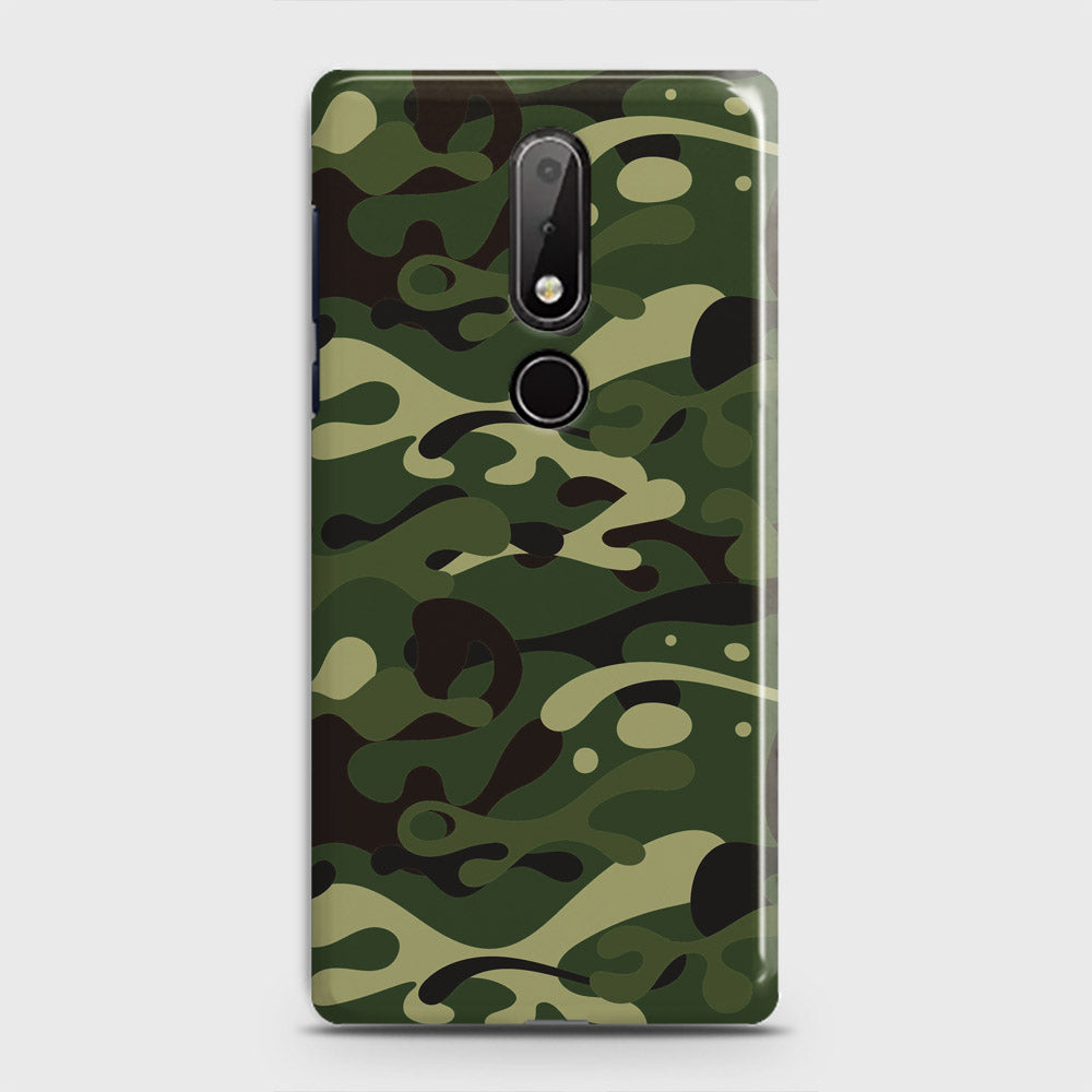 Nokia 6.1 Plus Cover - Camo Series - Forest Green Design - Matte Finish - Snap On Hard Case with LifeTime Colors Guarantee