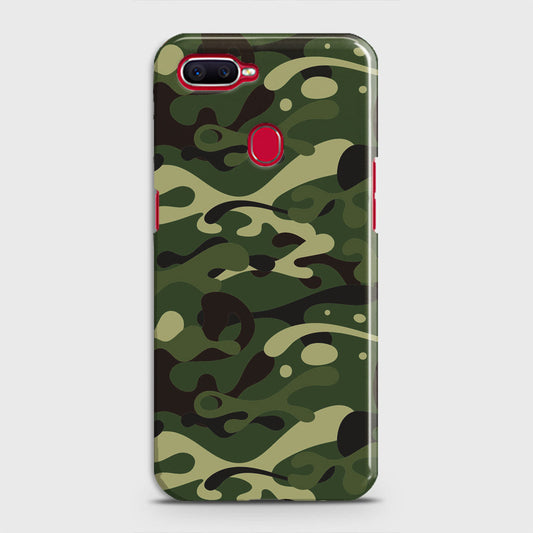 Oppo A7 Cover - Camo Series - Forest Green Design - Matte Finish - Snap On Hard Case with LifeTime Colors Guarantee