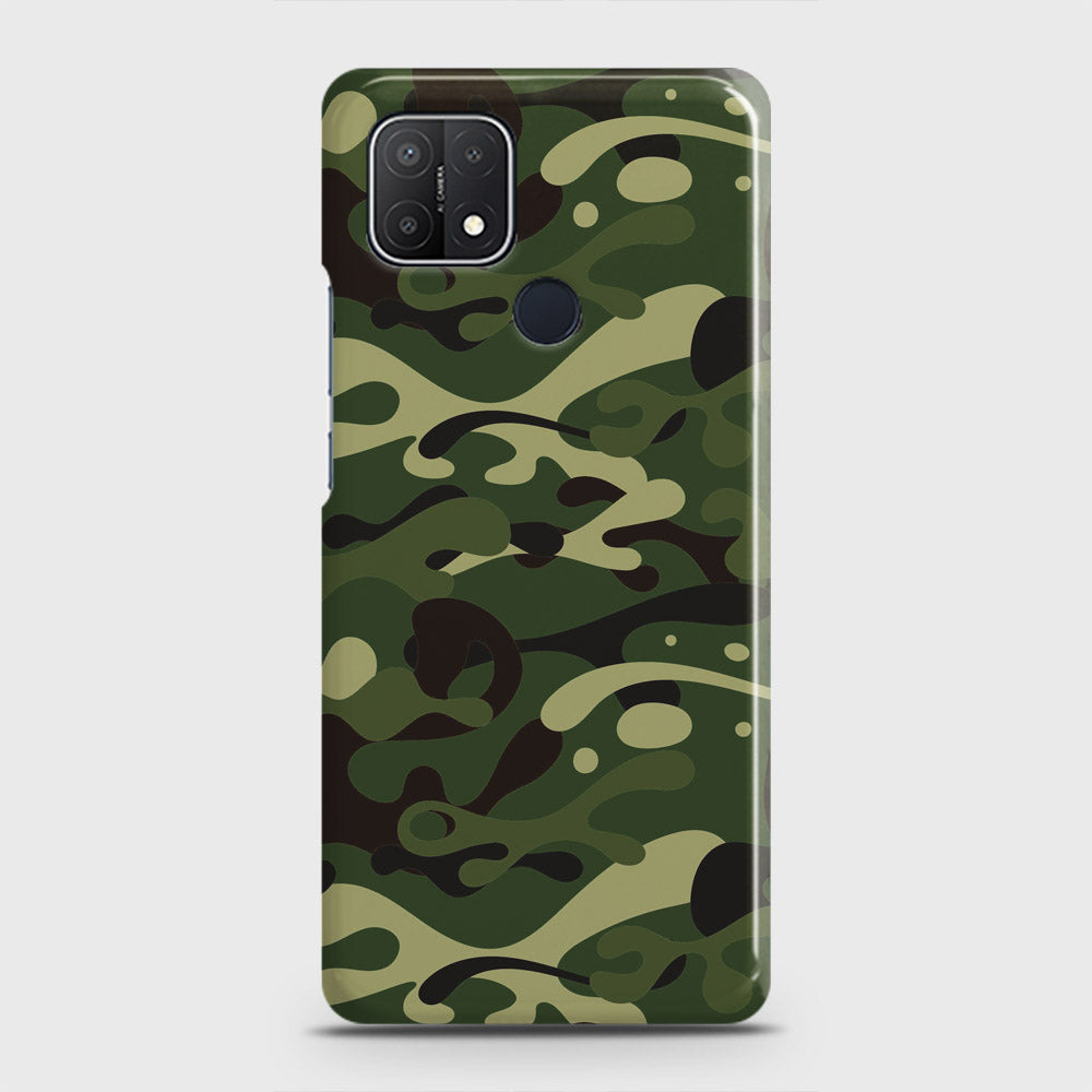 Oppo A15 Cover - Camo Series - Forest Green Design - Matte Finish - Snap On Hard Case with LifeTime Colors Guarantee