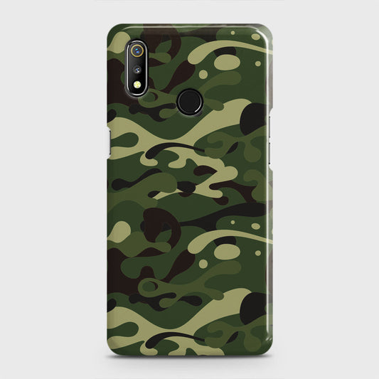 Realme 3 Cover - Camo Series - Forest Green Design - Matte Finish - Snap On Hard Case with LifeTime Colors Guarantee