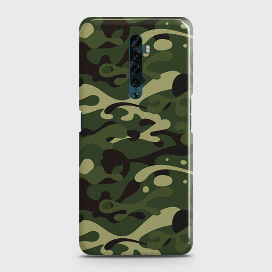 Oppo Reno 2 Cover - Camo Series - Forest Green Design - Matte Finish - Snap On Hard Case with LifeTime Colors Guarantee