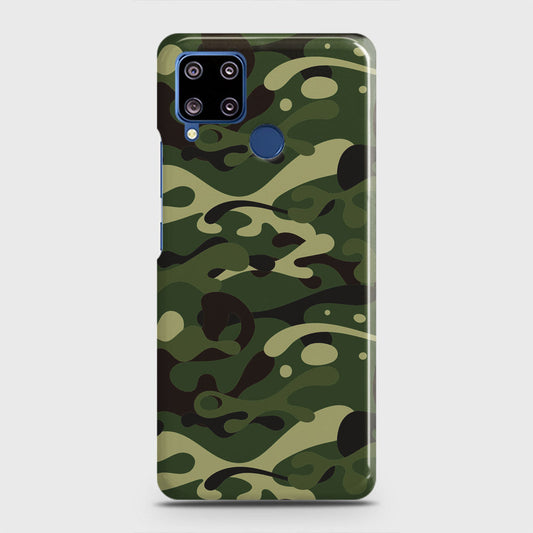 Realme C15 Cover - Camo Series - Forest Green Design - Matte Finish - Snap On Hard Case with LifeTime Colors Guarantee