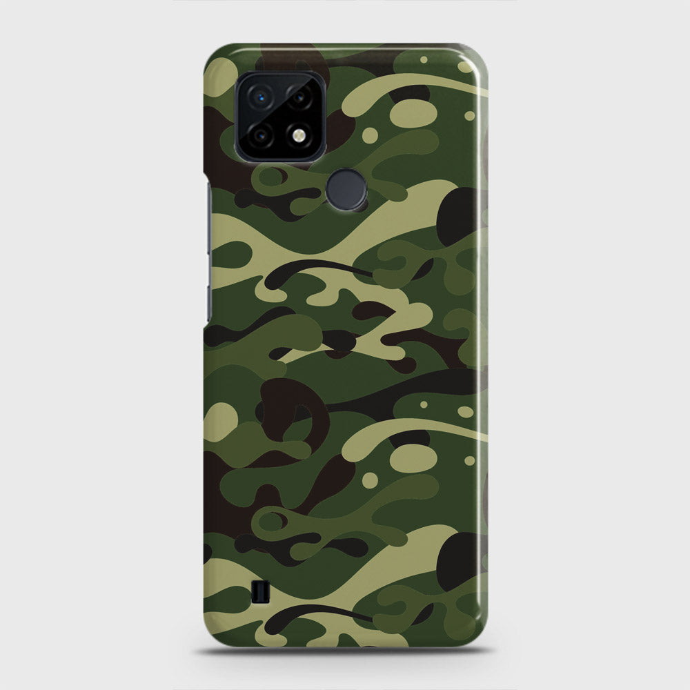 Realme C21 Cover - Camo Series - Forest Green Design - Matte Finish - Snap On Hard Case with LifeTime Colors Guarantee