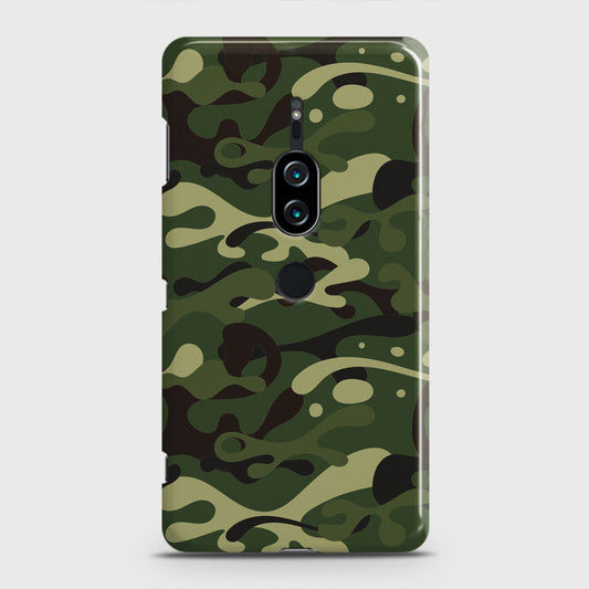 Sony Xperia XZ2 Premium Cover - Camo Series - Forest Green Design - Matte Finish - Snap On Hard Case with LifeTime Colors Guarantee