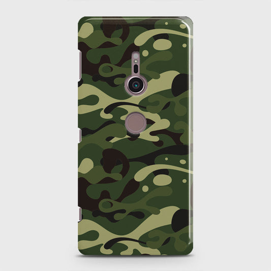 Sony Xperia XZ2 Cover - Camo Series - Forest Green Design - Matte Finish - Snap On Hard Case with LifeTime Colors Guarantee