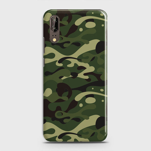 Huawei P20 Cover - Camo Series - Forest Green Design - Matte Finish - Snap On Hard Case with LifeTime Colors Guarantee