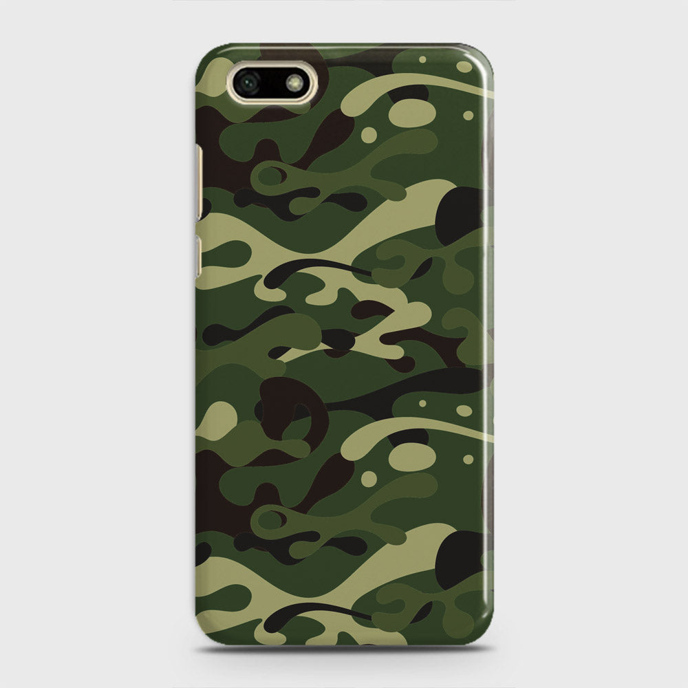 Huawei Y5 Prime 2018 Cover - Camo Series - Forest Green Design - Matte Finish - Snap On Hard Case with LifeTime Colors Guarantee