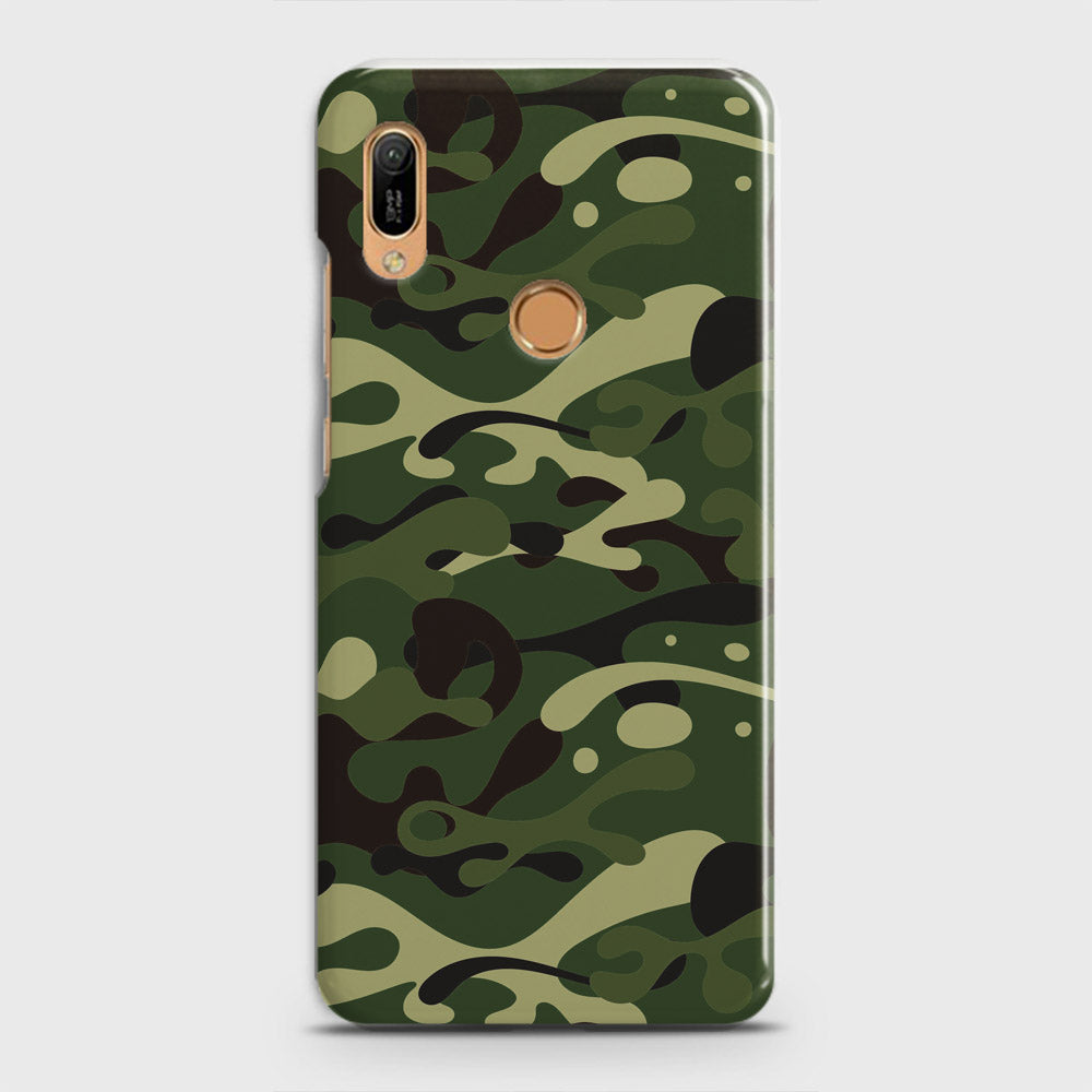 Huawei Y6 2019 Cover - Camo Series - Forest Green Design - Matte Finish - Snap On Hard Case with LifeTime Colors Guarantee