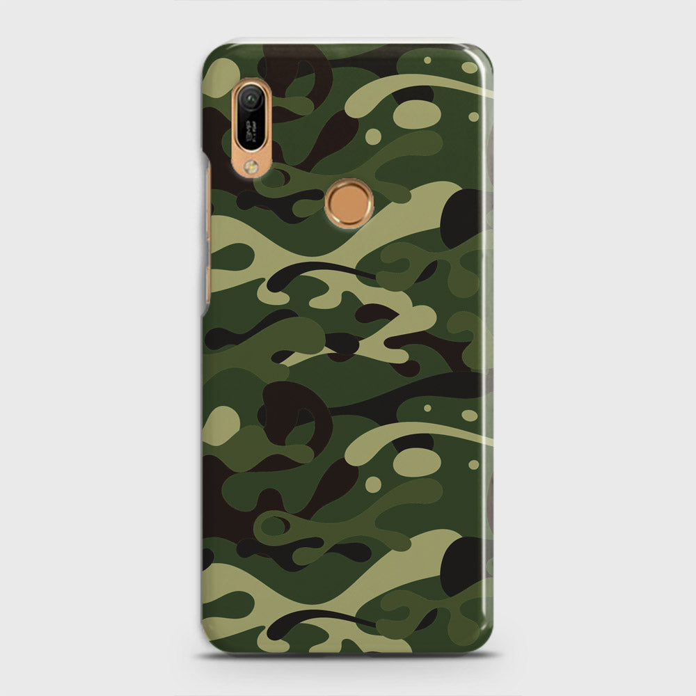 Huawei Y6 Prime 2019 Cover - Camo Series - Forest Green Design - Matte Finish - Snap On Hard Case with LifeTime Colors Guarantee