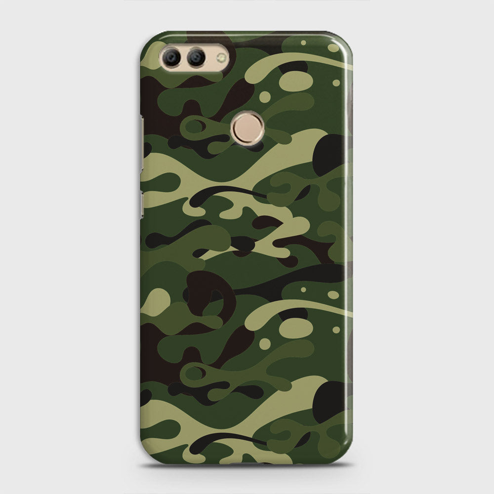 Huawei Y9 2018 Cover - Camo Series - Forest Green Design - Matte Finish - Snap On Hard Case with LifeTime Colors Guarantee