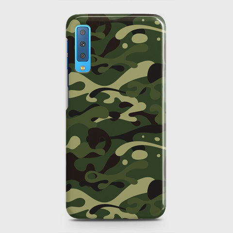 Samsung Galaxy A7 2018 Cover - Camo Series - Forest Green Design - Matte Finish - Snap On Hard Case with LifeTime Colors Guarantee