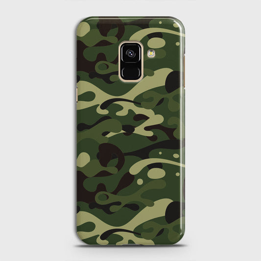 Samsung Galaxy A8 Plus 2018 Cover - Camo Series - Forest Green Design - Matte Finish - Snap On Hard Case with LifeTime Colors Guarantee