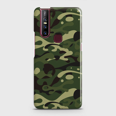 Vivo V15 Cover - Camo Series - Forest Green Design - Matte Finish - Snap On Hard Case with LifeTime Colors Guarantee