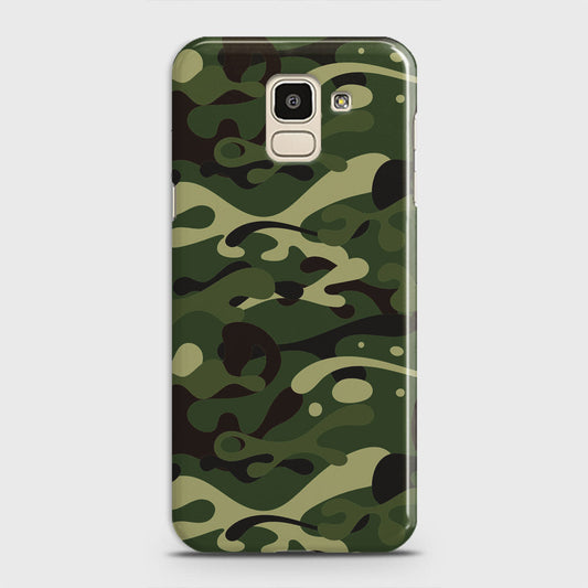 Samsung Galaxy J6 2018 Cover - Camo Series - Forest Green Design - Matte Finish - Snap On Hard Case with LifeTime Colors Guarantee