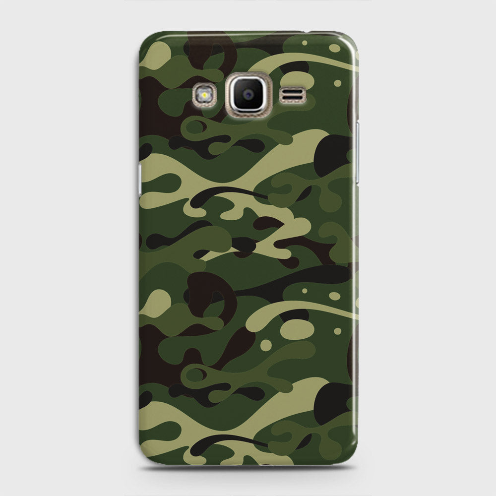 Samsung Galaxy J7 2015 Cover - Camo Series - Forest Green Design - Matte Finish - Snap On Hard Case with LifeTime Colors Guarantee