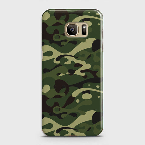 Samsung Galaxy S7 Edge Cover - Camo Series - Forest Green Design - Matte Finish - Snap On Hard Case with LifeTime Colors Guarantee