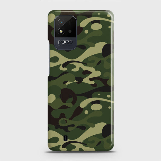 Realme Narzo 50i Cover - Camo Series - Forest Green Design - Matte Finish - Snap On Hard Case with LifeTime Colors Guarantee