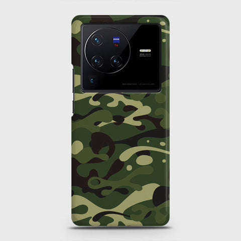 Vivo X80 Cover - Camo Series - Forest Green Design - Matte Finish - Snap On Hard Case with LifeTime Colors Guarantee