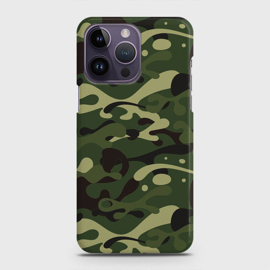 iPhone 14 Pro Cover - Camo Series - Forest Green Design - Matte Finish - Snap On Hard Case with LifeTime Colors Guarantee