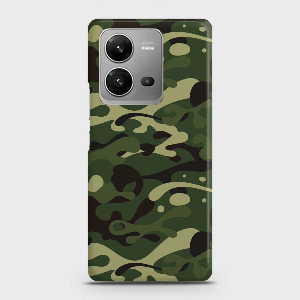 Vivo V25 Cover - Camo Series - Forest Green Design - Matte Finish - Snap On Hard Case with LifeTime Colors Guarantee