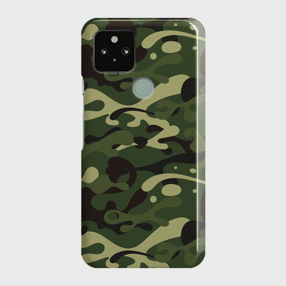 Google Pixel 5 XL Cover - Camo Series - Forest Green Design - Matte Finish - Snap On Hard Case with LifeTime Colors Guarantee