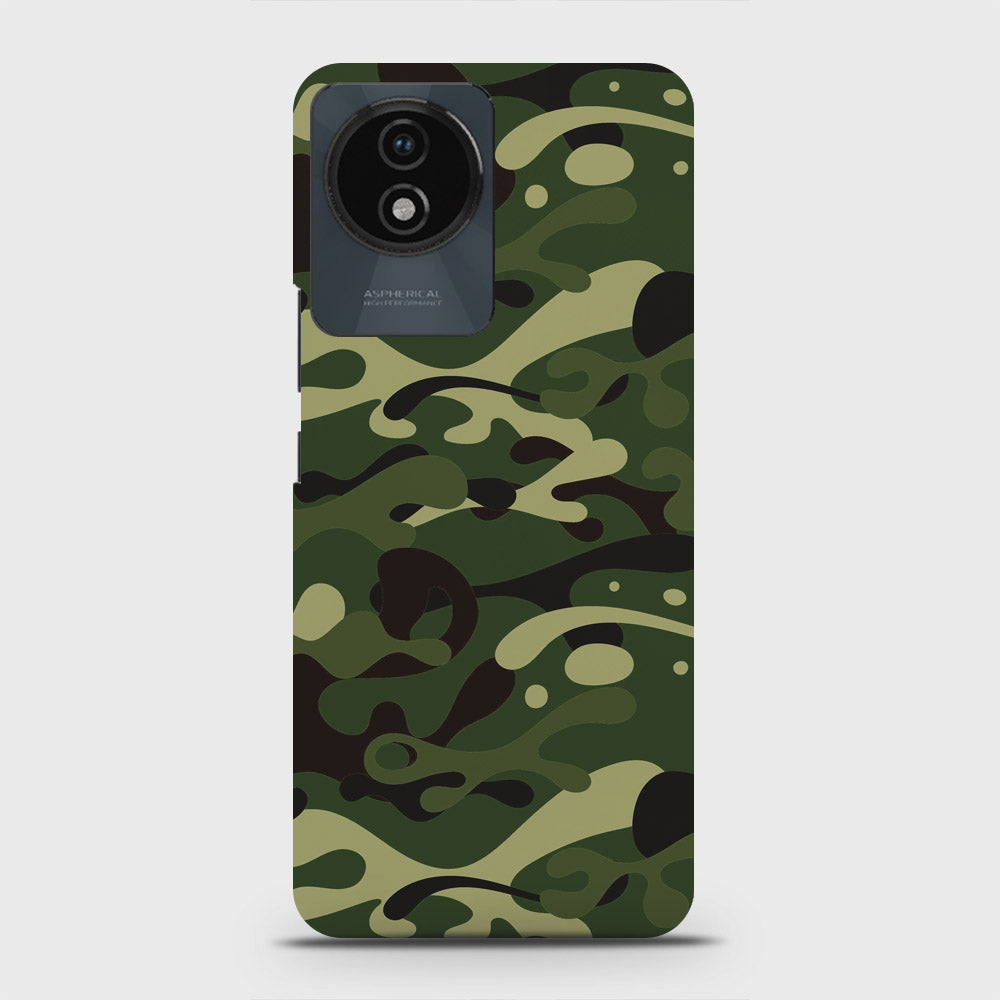 Vivo Y02 Cover - Camo Series - Forest Green Design - Matte Finish - Snap On Hard Case with LifeTime Colors Guarantee