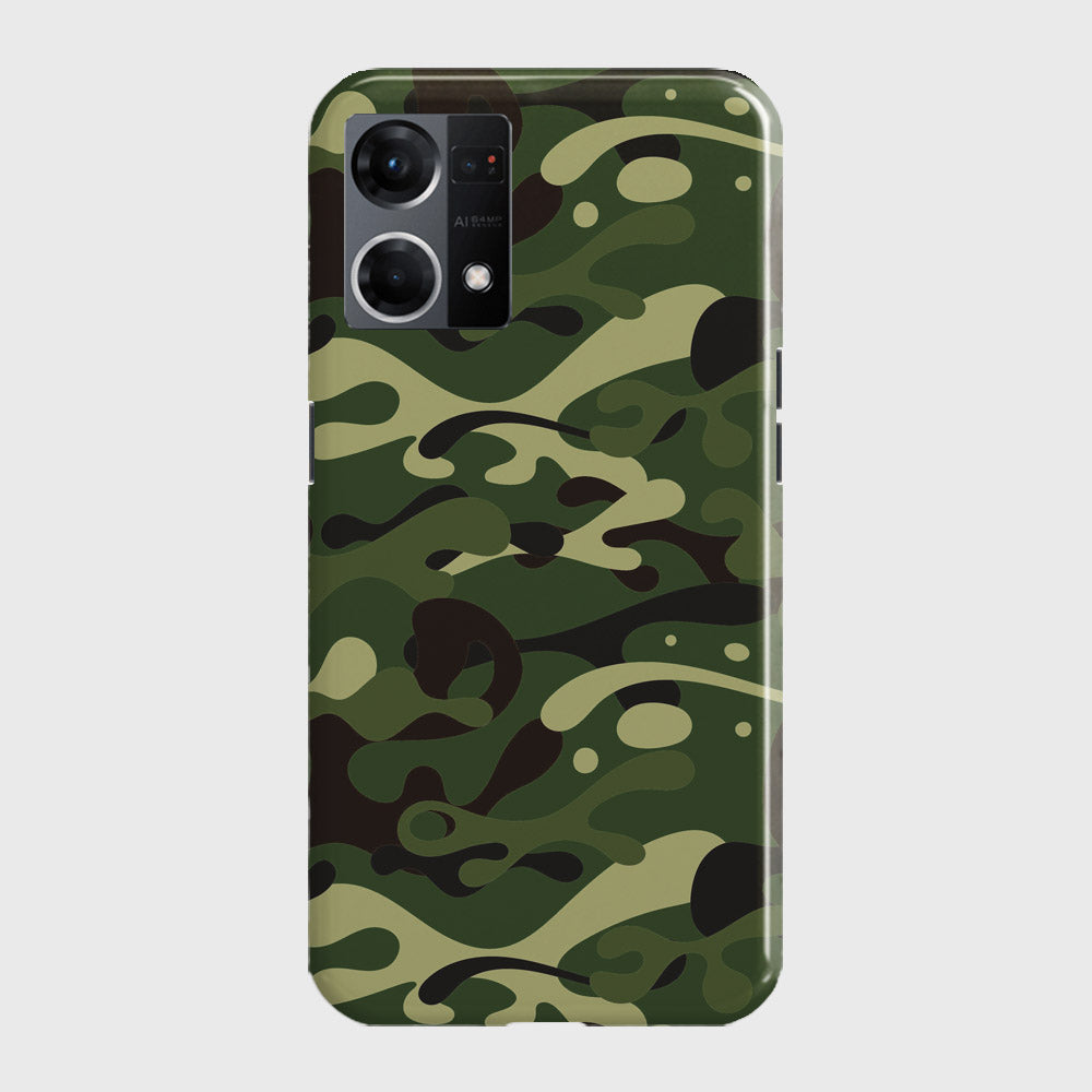 Oppo F21 Pro 4G Cover - Camo Series - Forest Green Design - Matte Finish - Snap On Hard Case with LifeTime Colors Guarantee