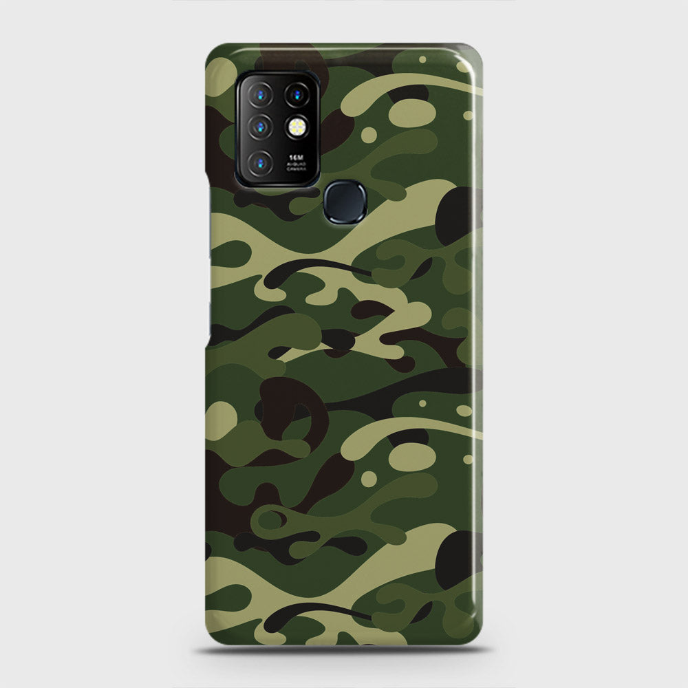 Infinix Hot 10 Cover - Camo Series - Forest Green Design - Matte Finish - Snap On Hard Case with LifeTime Colors Guarantee